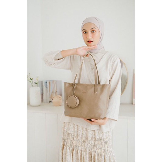{Free Gift Menarik+Dustbag}Tote Bag Flicka Kode W27 Taupe,Free DustBag