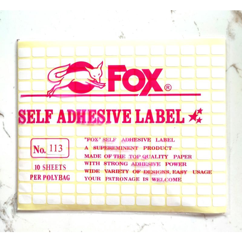 

Label Harga FOX No. 113 ( 1 Pack/10 Lembar)