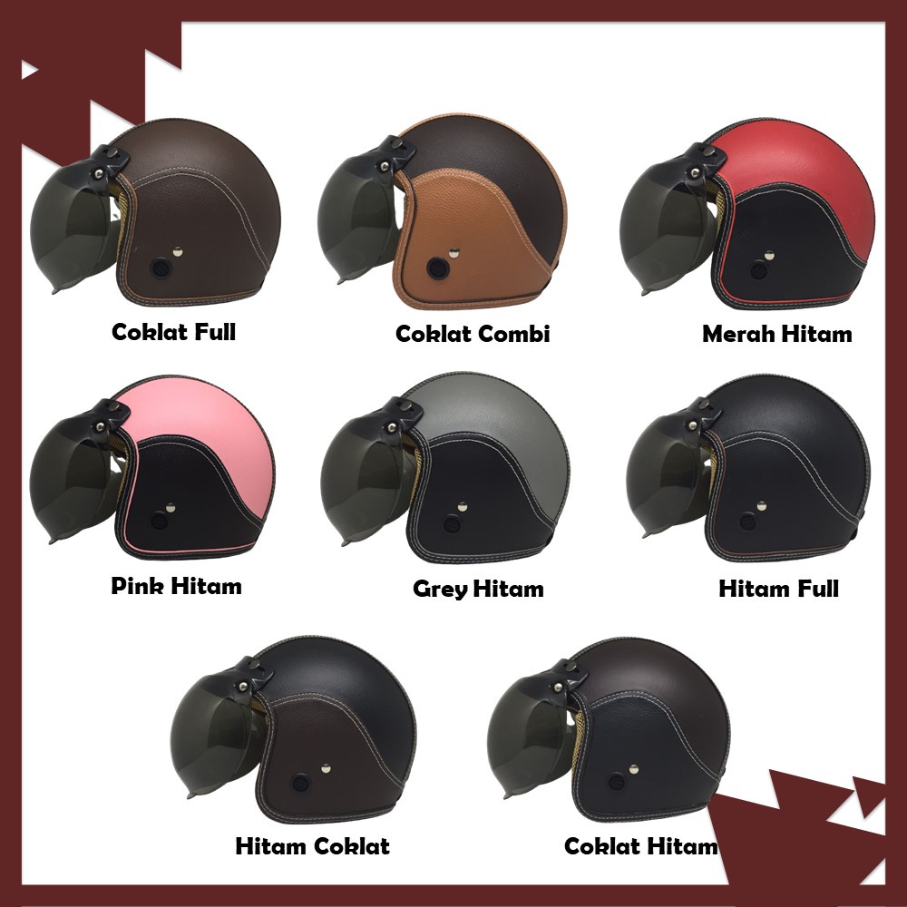 HELM RETRO FULL KULIT DEWASA MURAH