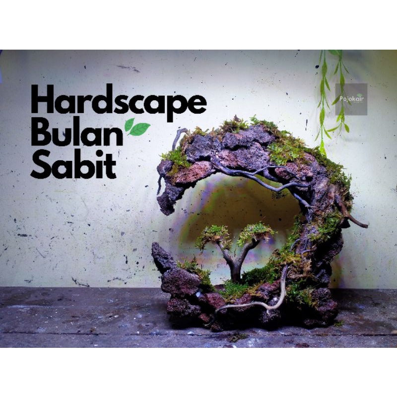 Hiasan Aquarium Hardscape Aquascape Bulan Sabit Natural