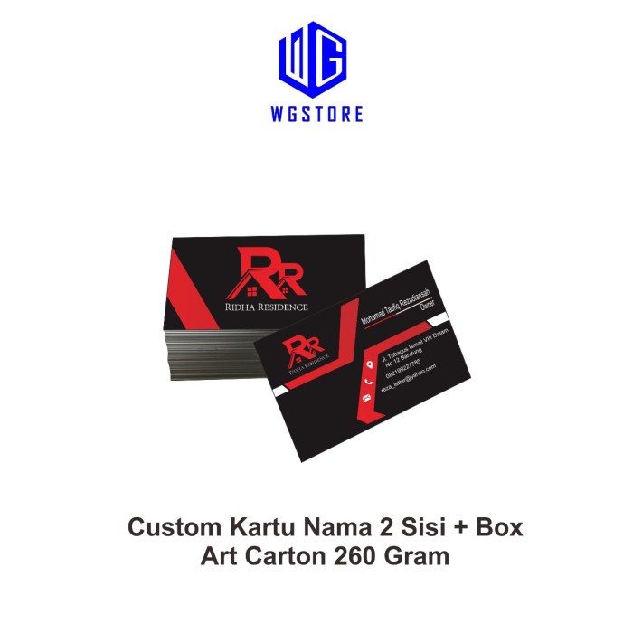 

(:(:(:(] Print Cetak Kartu Nama Bahan AP260 2 Muka + Box
