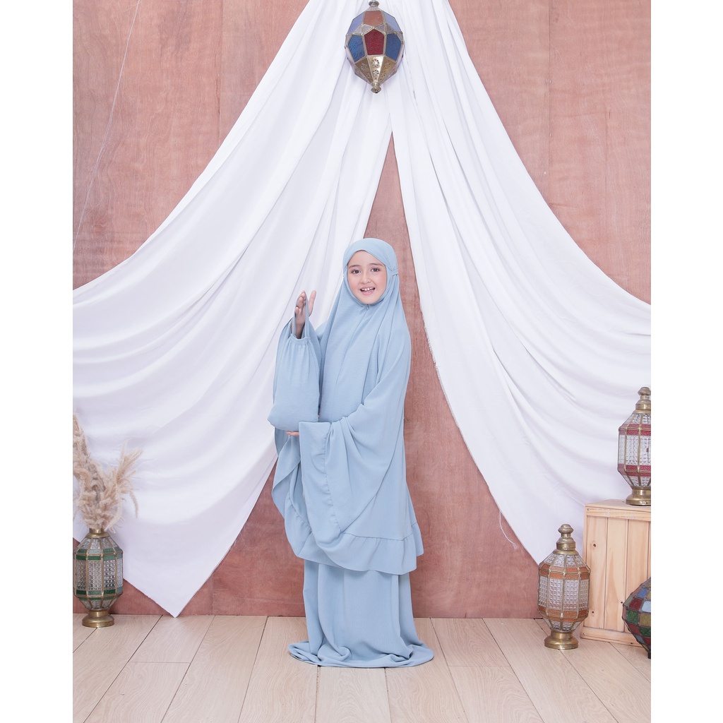 Mukena anak cipung 2in1 airflow cringkle kisaran 5,6,7,8,9,10,11,12,1,3,14 tahun