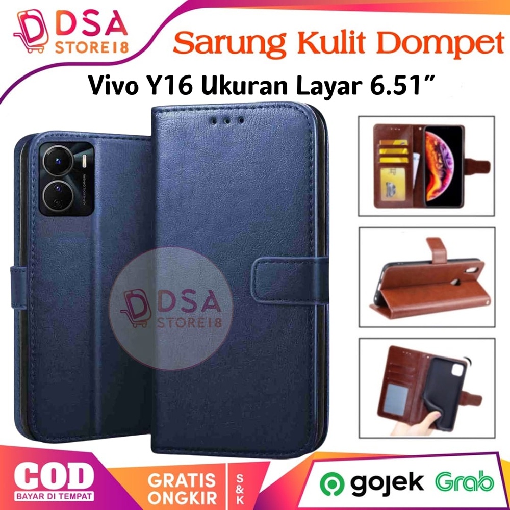 Case Vivo Y16 / Casing Vivo Y16 / Leather Case Flip Cover Wallet Dompet HP Casing Kulit