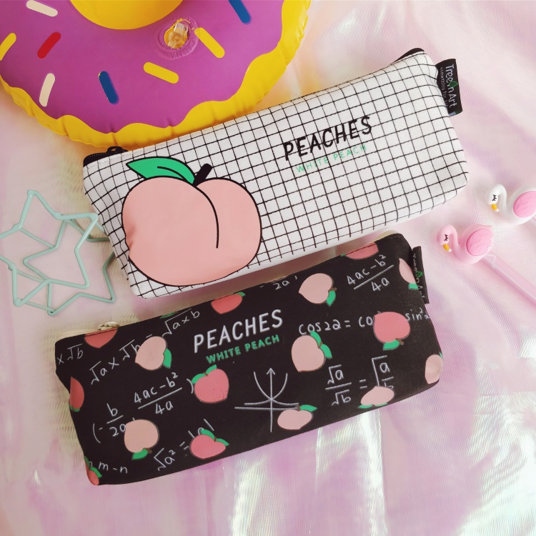 

Hanarippana kotak pensil kanvas gambar peach tempat pensil resleting kanvas peach kapasitas besar model jepang | kotak pensil anak perempuan