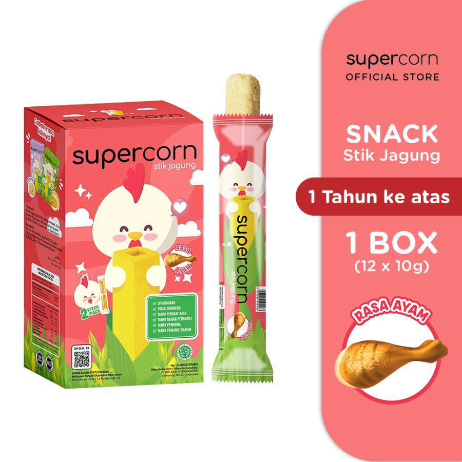 

Supercorn Stick Jagung Rasa Ayam 10gr - 1 Box