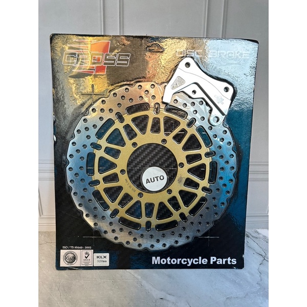 disk piringan cakram depan klx 150 ukuran besar 320 pnp plus breket / cakram depan klx 150 supermoto