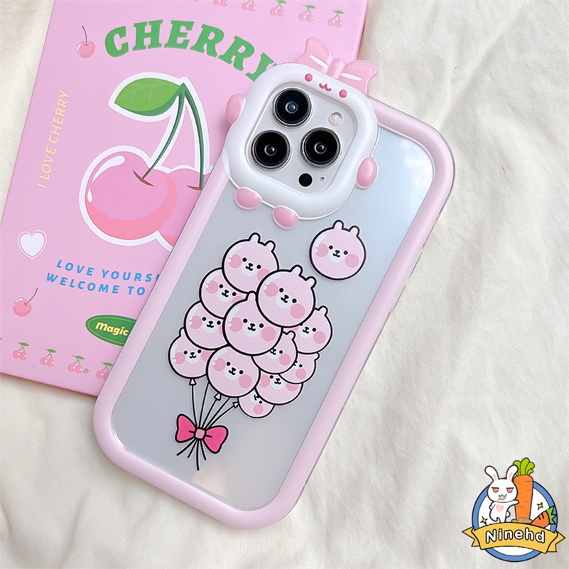 IPHONE Casing Kompatibel Untuk Iphone14 13 12 11 Pro Max X Xr Xs Max7 8 6 6s Plus Se2020Pink Piggy Balon Little Monster Lens Phone Case Shockproof Silikon Soft Case Cover Pelindung