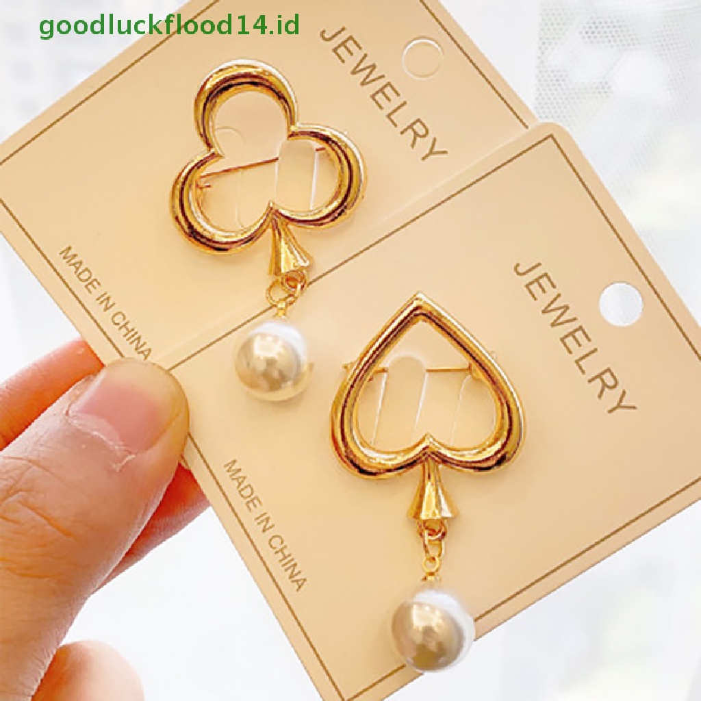 [GOOGFOUR] Fashion Mutiara Lucu Bros pin Pesona Sweater Cardigan Klip Rantai Bros Perhiasan [TOP]