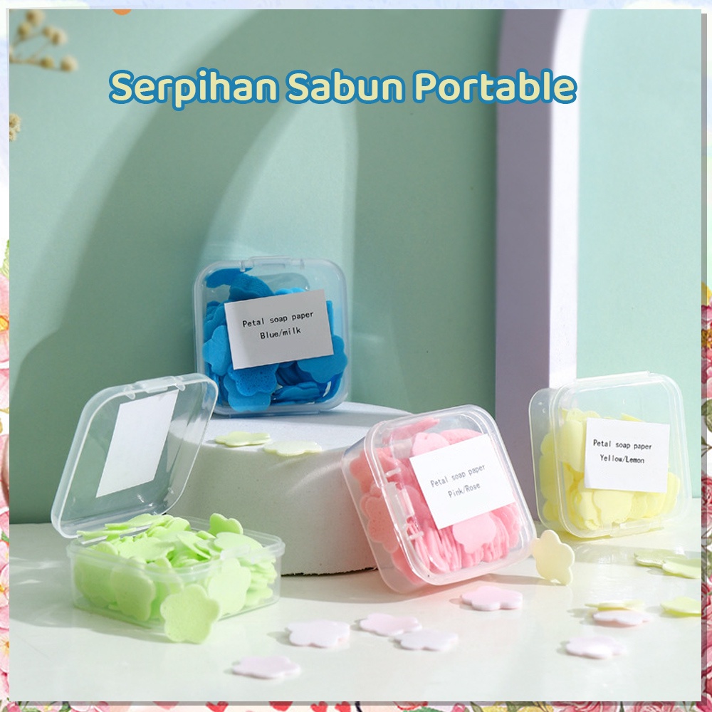 Sabun Kertas Mini Motif Bunga  Sabun Cuci Tangan Kertas Paper Soap Traveling / Sabun Travel Portable Sabun Cuci Tangan Praktis