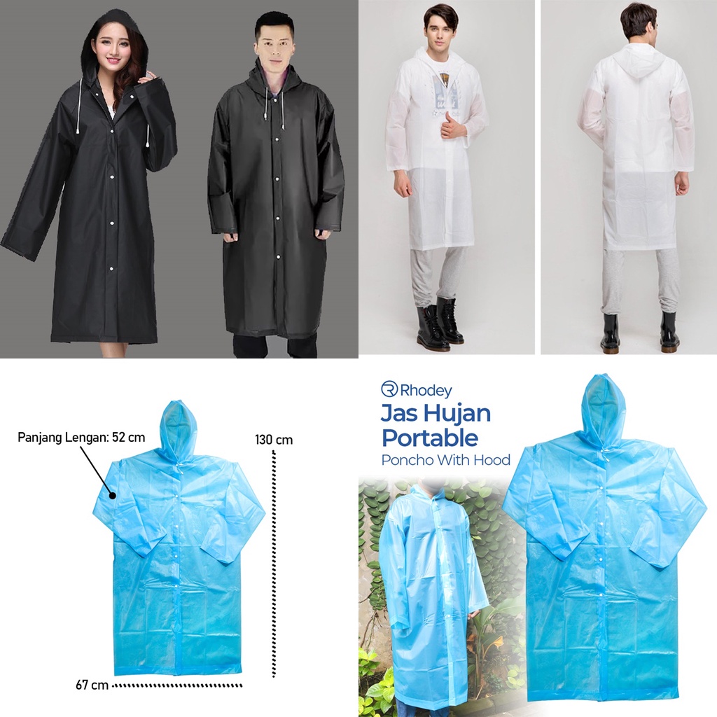 Mantel hujan Jas hujan Portable Raincoat Poncho with Hood - TY876