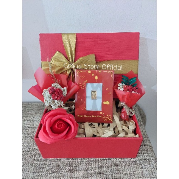 GIFT BOX SPESIAL IMLEK HAMPERS LOGAM MULIA ANTAM 1 GR