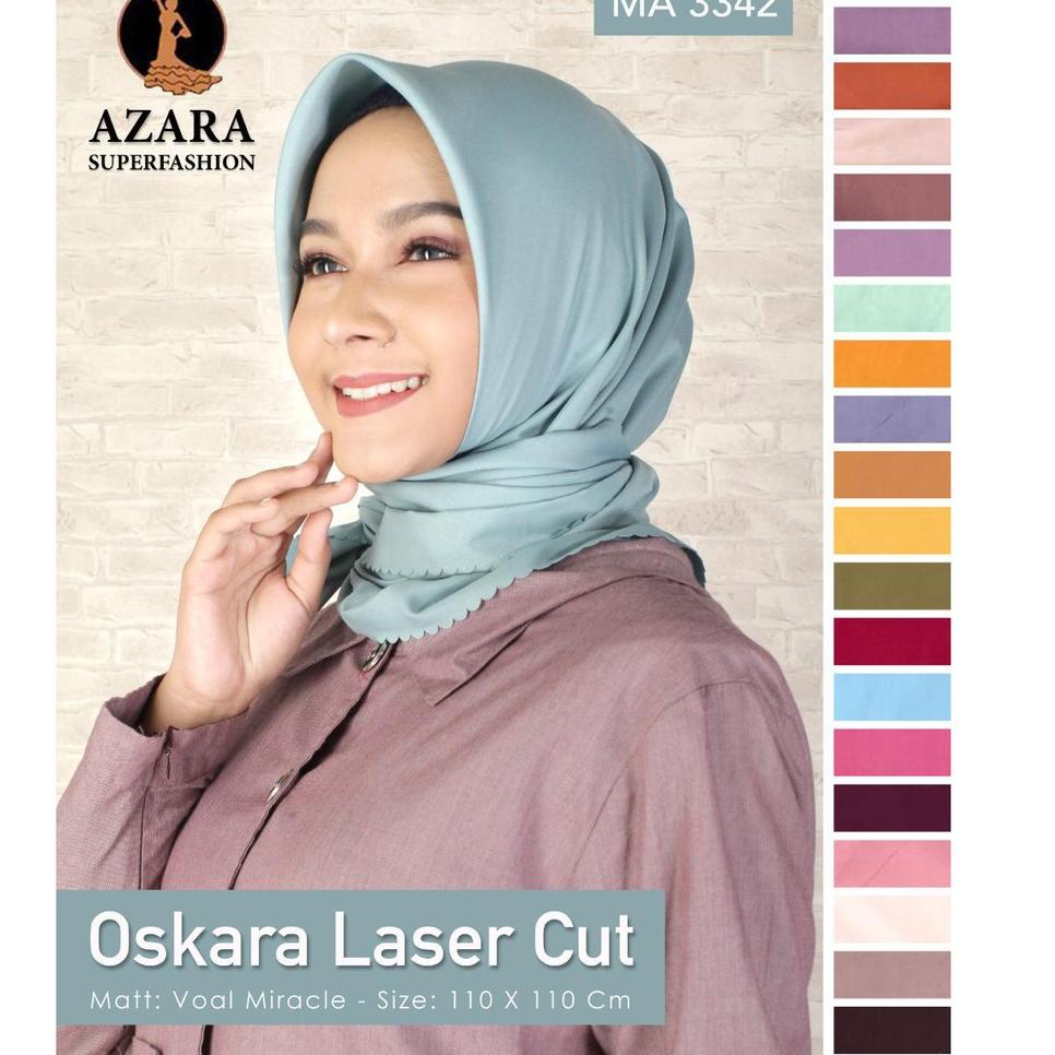 ⚡GROSIR⚡ Azara Jilbab Segi Empat Voal Oskara Laser