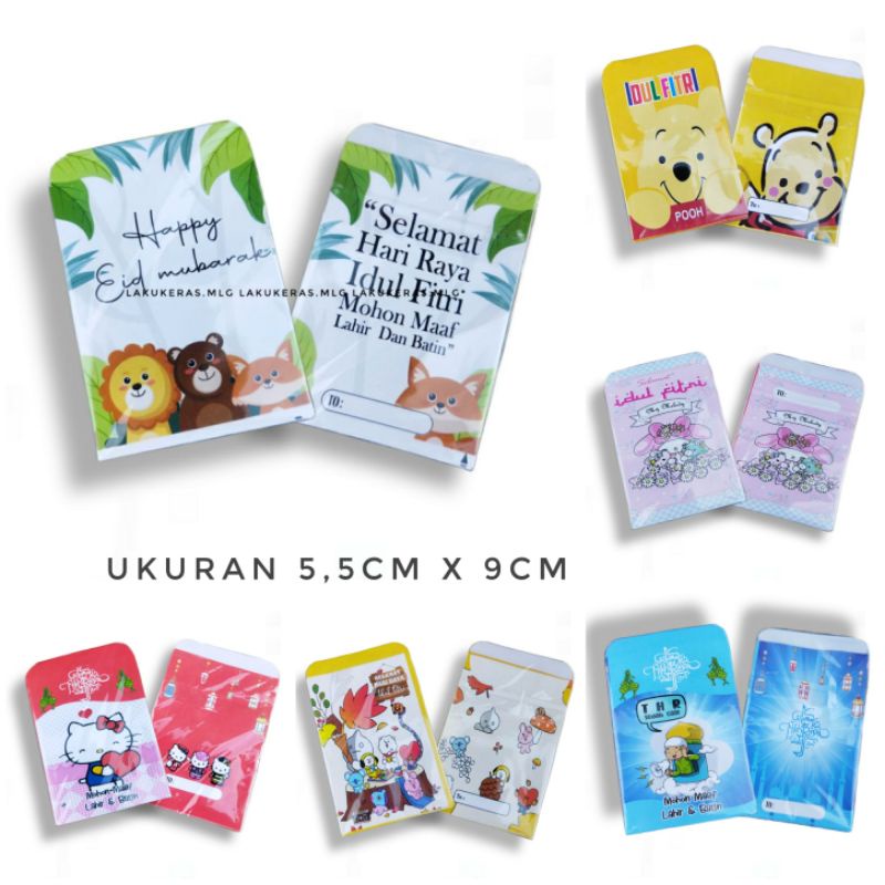 

10 Lembar Amplop Lebaran Karakter Angpao Idul Fitri Motif