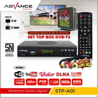Advance Set Top Box Digital Receiver Penerima Siaran Full HD / Bisa Wifi Youtube DVB-T2 Untuk TV tabung Bisa Dapet Semua Channel STP-A01
