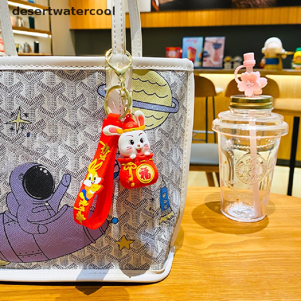 Deid Gantungan Kunci Tahun Baru2023Kunci Kelinci Lucu Bunny Hanging Aksesoris Dekorasi Zodiak Cina Hewan Key Chain Martijn