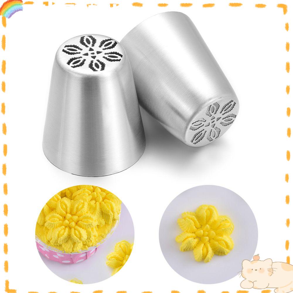 Solighter 1/2PCS Icing Piping Nozzle Perlengkapan Dapur Bakery Pastry Tips Fondant Cupcake Cetakan Kue