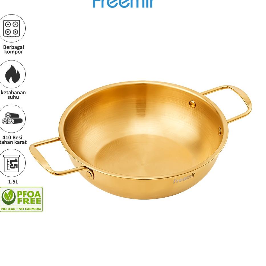 Segera Beli freemir Panci Ramyun Korea 20 Cm Panci Emas Ramen Panci Rebus Mie Ramen ala Korea