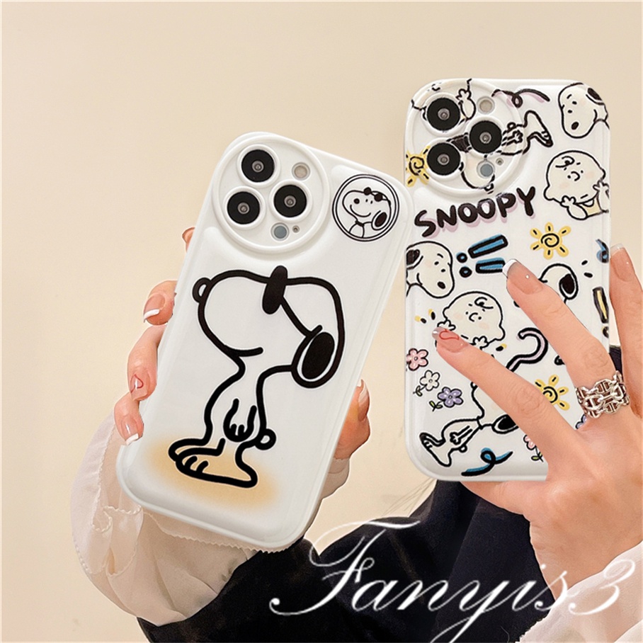 Compatible For iPhone 14 13 12 11 Pro Max X XR Xs Max 8 7 6 6s Plus SE 2020 Kompatibel Untuk Casing Ponsel Kartun Anjing Lucu TPU Soft Cover Pelindung