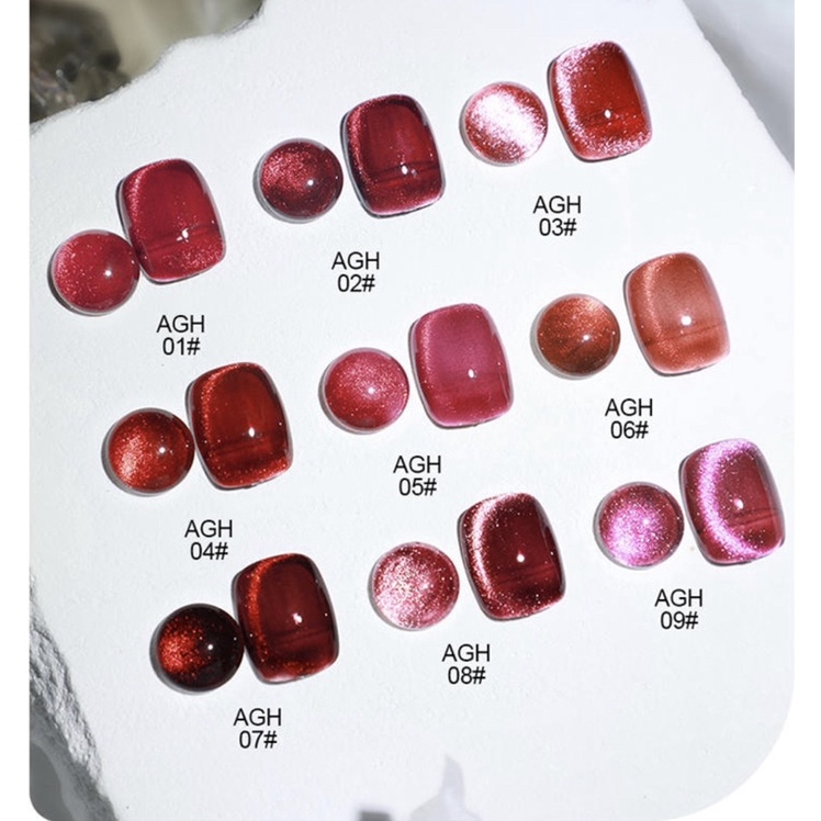 [FLASHES] AGH Ruby Cat Eye NAILS POLISH GEL KUTEK GEL 15ml Soak Off UV Gel