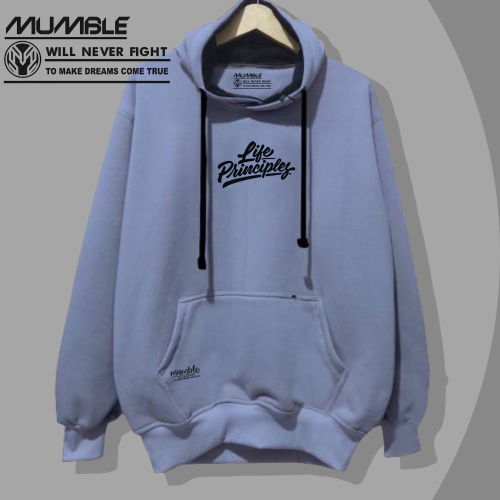 Sweater Hoddie Cowok Pria Premium Distro Abu Paralon Bahan Katun Flecce Tebal Hoodie Oversize List Principles