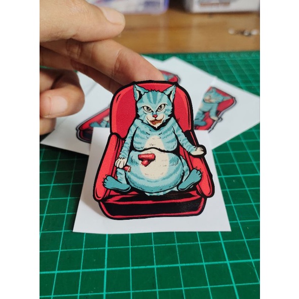 

stiker print kucing keren lucu