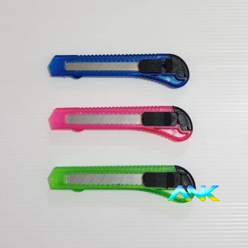 

ANEKASTORE07 Pisau Cutter Ukuran Besar 18mm / Transparan Warna Warni Cuter Super Tajam Sliding Knife
