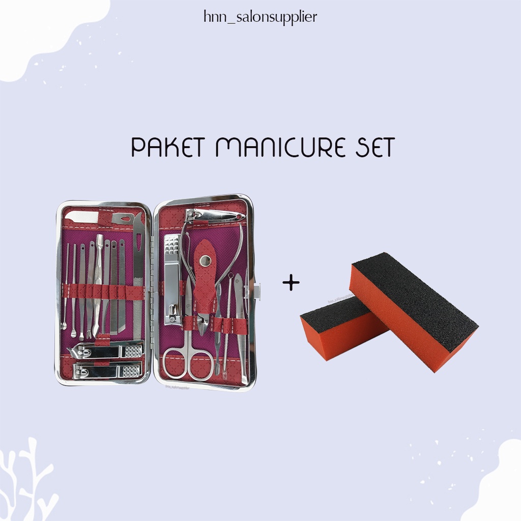Gunting Kuku Set isi 18 pcs Alat Manicure Pedicure Pembersih Kuku