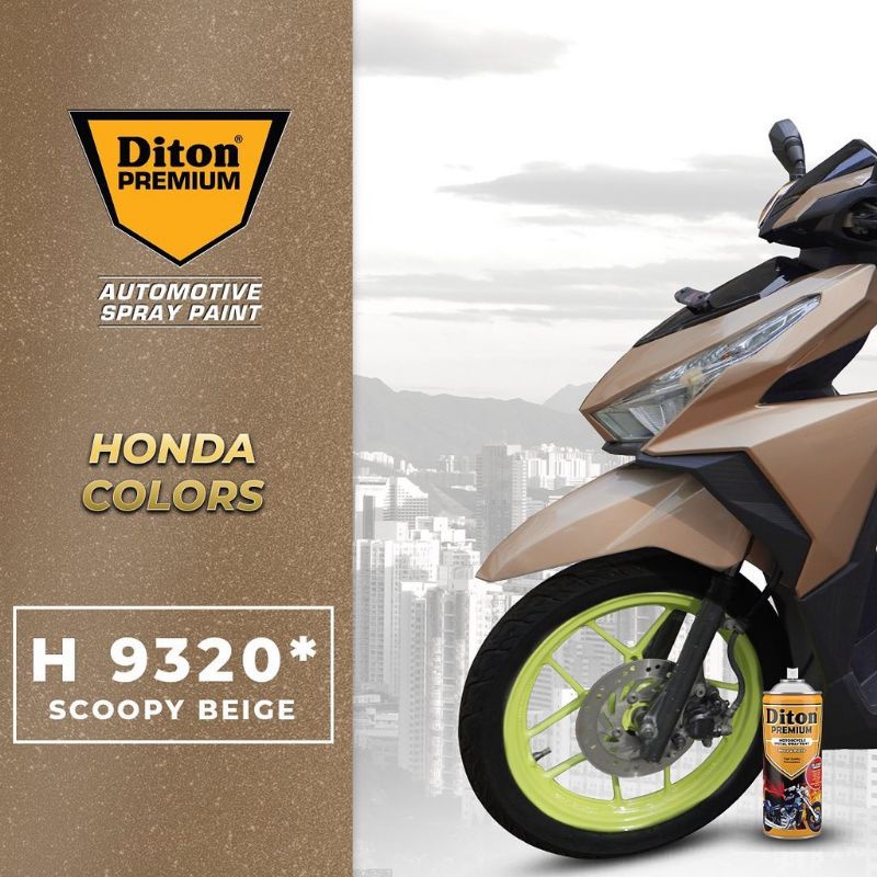 Pilok Pilox Cat Semprot DITON Premium Scoopy Beige 9320 Tiramisu/Krem Coklat 400cc Cat Semprot Diton Tahan Bensin