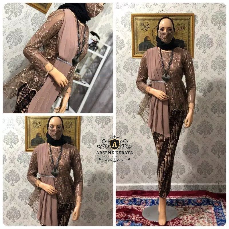 SET KEBAYA BLOUSE SELENDANG AUREL - MODEL KEBAYA TERLARIS 2021 - BAJU KEBAYA PESTA DAN WISUDA MODERN