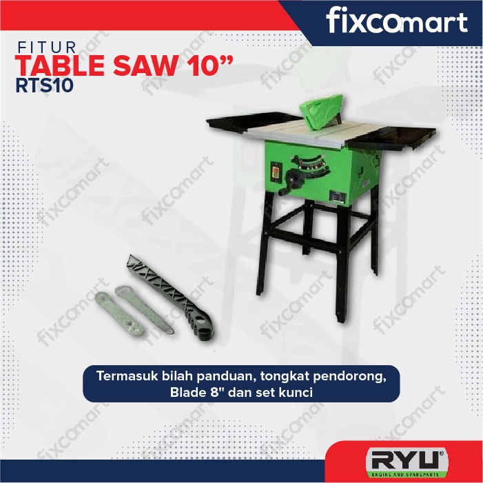 Ryu Table Saw 10 Inch Mesin Gergaji Kayu Meja Rts 10