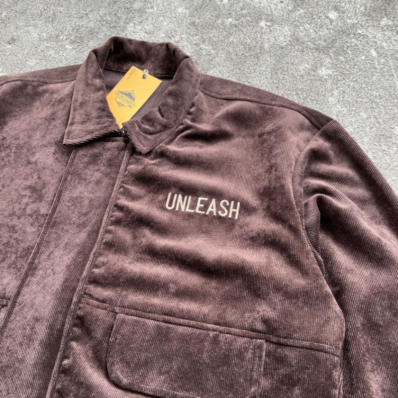 Unleash Corduroy Zip Jacket Dark Brown