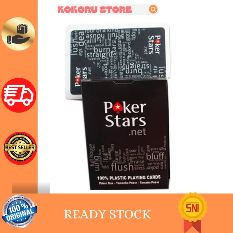 KOKORU-Kartu Remi Poker Plastik Hitam/Merah/ Kartu Remi