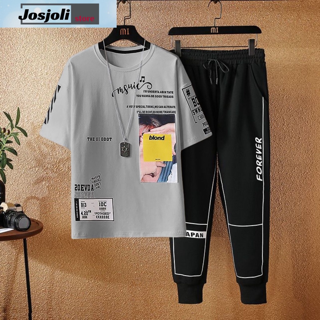 JOSJOLI_STORE/Stelan Huohuo/Satu Stel Atasan dan Bawahan Pria Dewasa/L XL