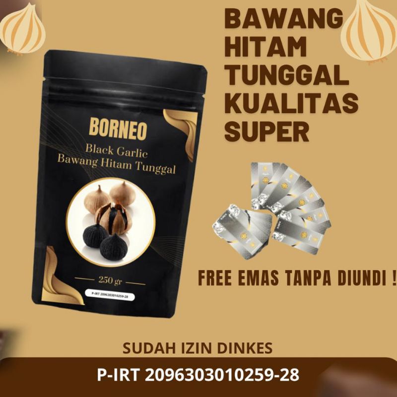 

BORNEO Organic Black Garlic 100 & 250 gr gram Bawang Hitam DARAH TINGGI kolesterol Tunggal Lanang Obat Herbal Sehat Premium kesehatan