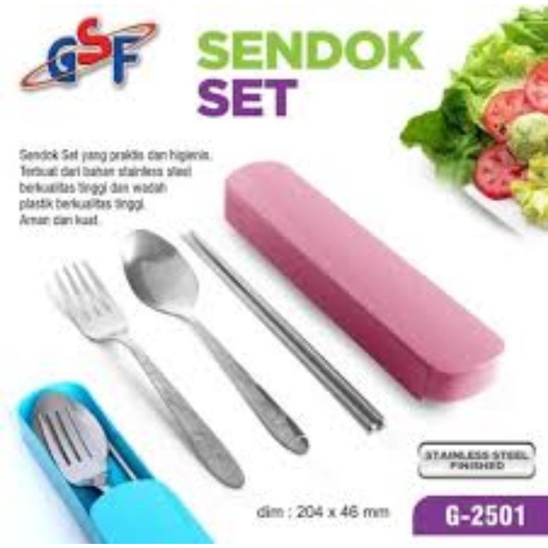 SENDOK GARPU SUMPIT GSF G-2501 / ALAT MAKAN SET STAINLESS STEEL + KOTAK TEMPAT SENDOK GSF G 2501 / G