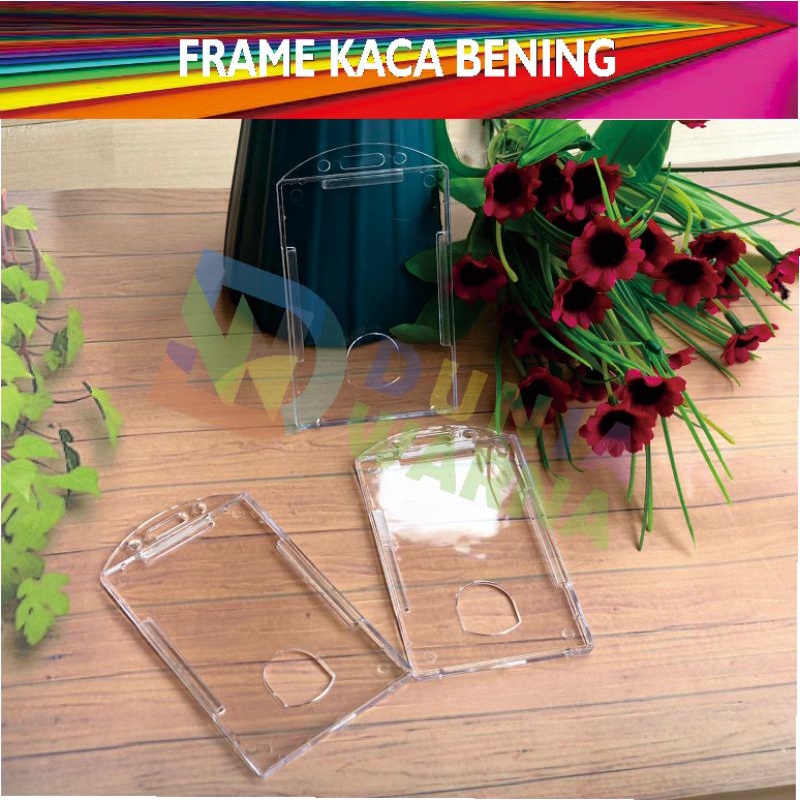 

Frame Bening Transparant Casing Tempat ID Card Holder Portrait/casing bening kaca
