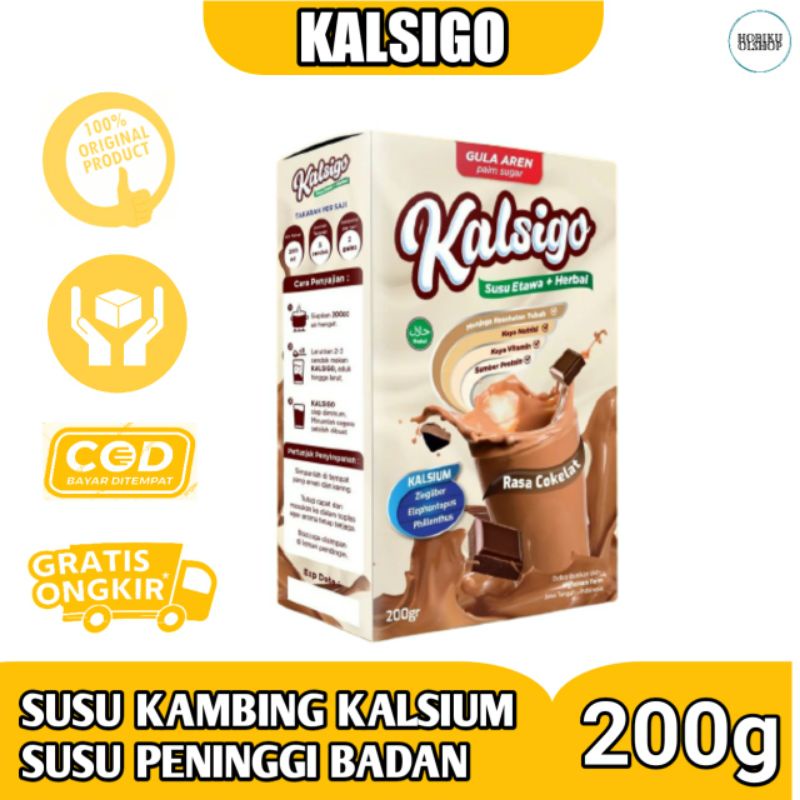 

Kalsigo susu kambing etawa peninggi badan rasa cokelat 200gr