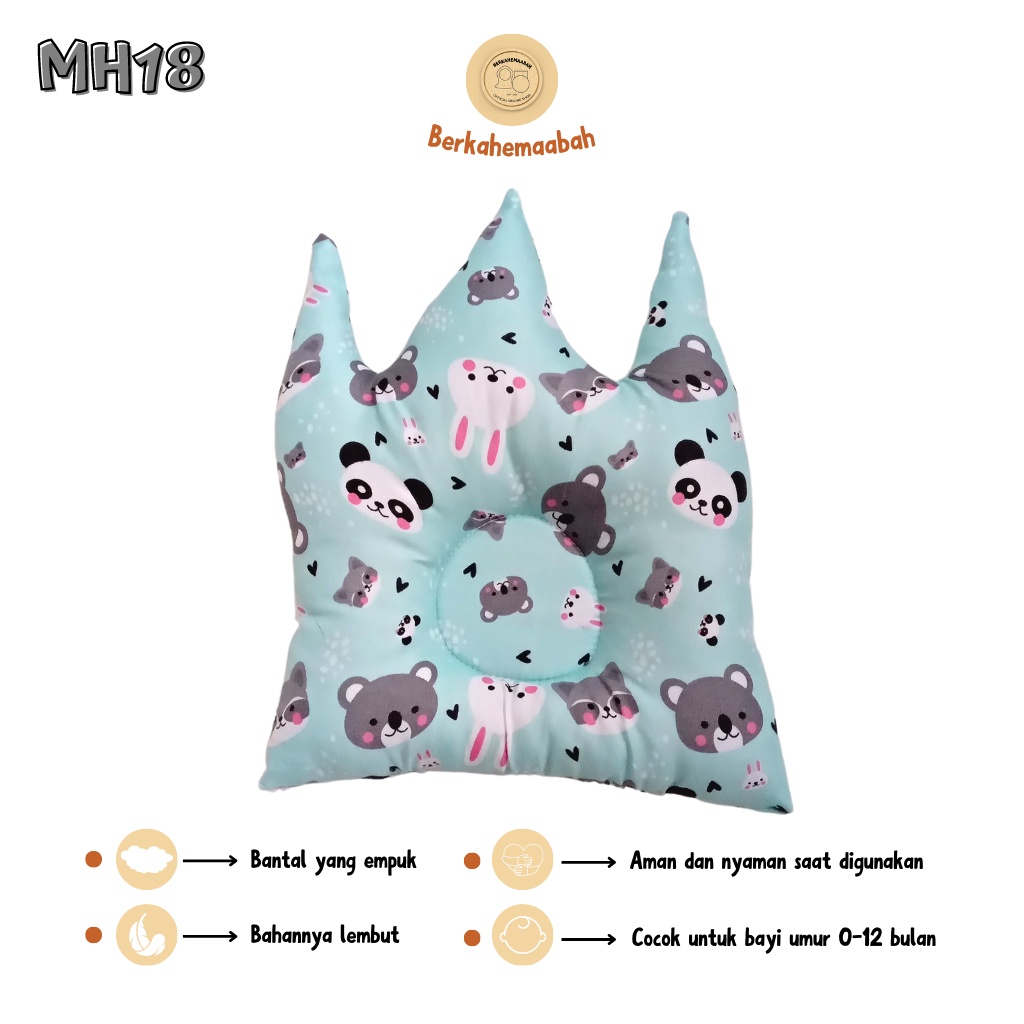 (PANDA) Bantal Bayi Anti Peyang Mahkota Series | Bantal Bayi | Flat Head Prevention Pillow | Bantal Mahkota Series