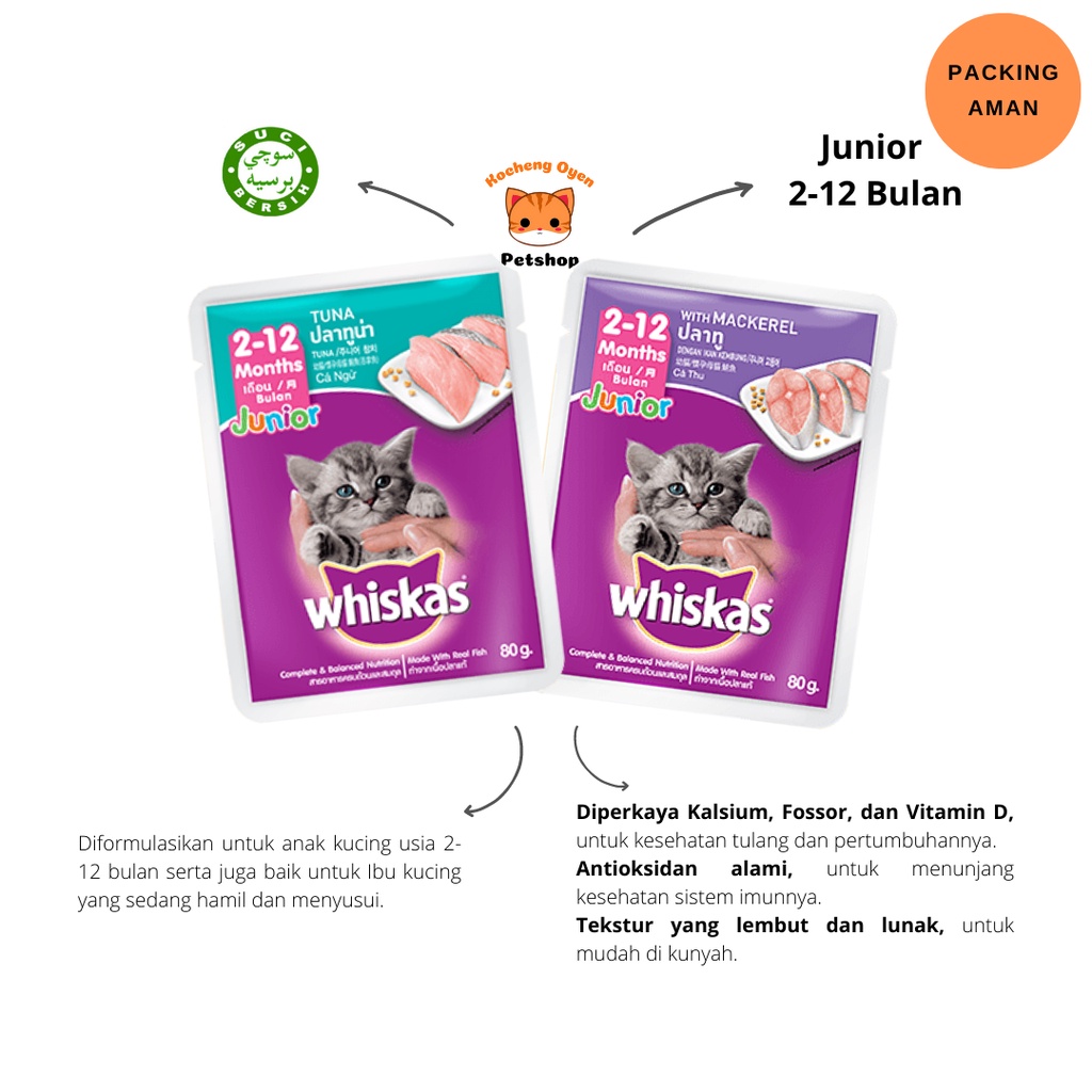 Jual Whiskas Makanan Basah Junior 80 Gram Makanan Kucing Whiskas