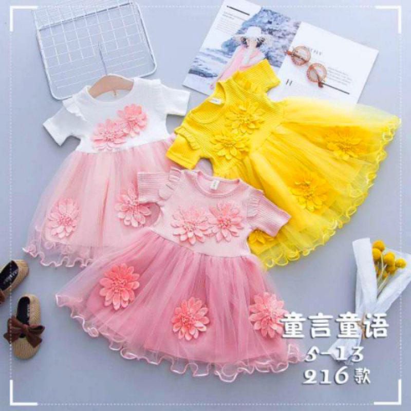 [0-5th] DRESS TUTU ANAK GAUN PESTA DRESS TILE ANAK LUCU MOTIF BUNGA DRESS TUTU ANAK IMPORT PREMIUM