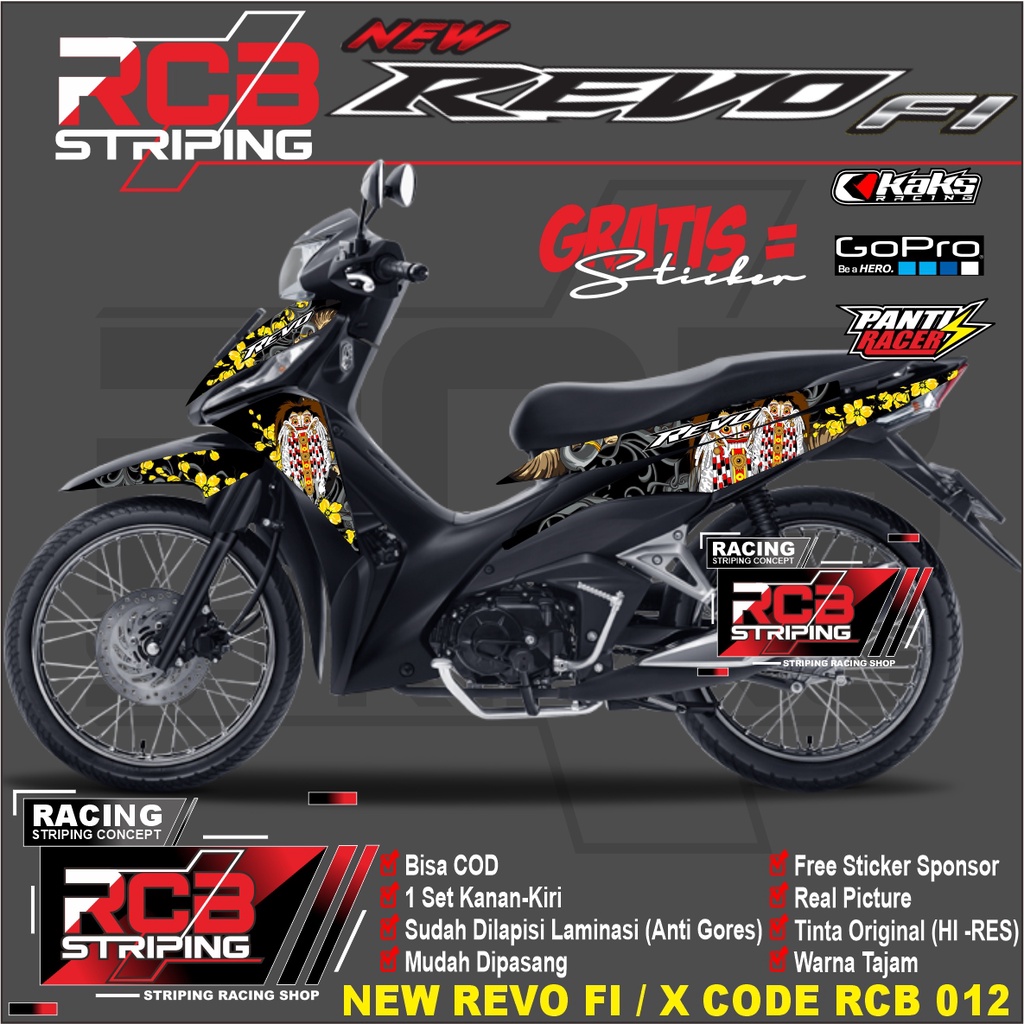 Striping Variasi Revo Fi New - Striping Revo Fi New - Stiker Revo x Variasi Motif Barong.Rcb 012