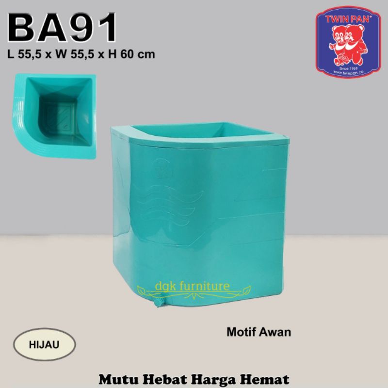 Bak Air Mandi Sudut Oval Kamar Mandi PVC Plastik Warna