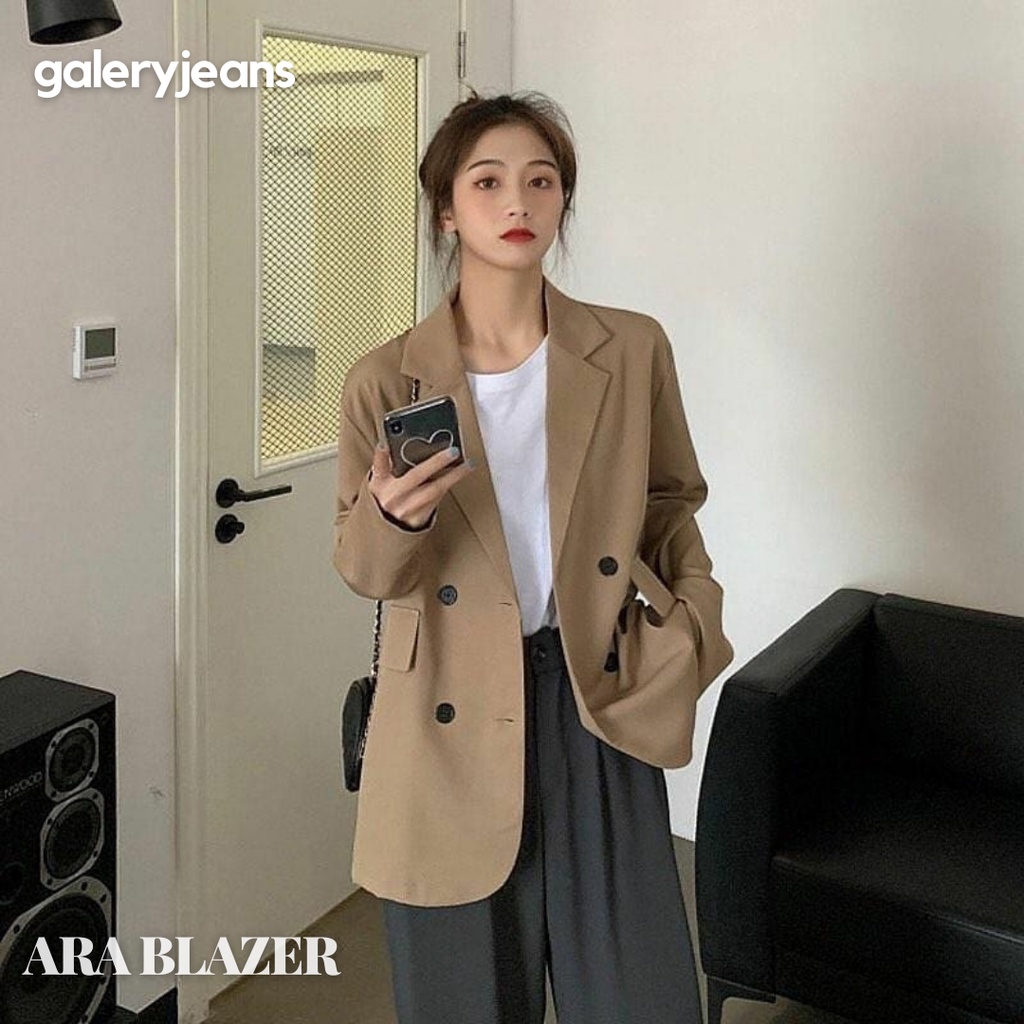 Ara blazer wanita terbaru 2023 kekinian -  jas wanita korean style - outer wanita hijab lengan panja