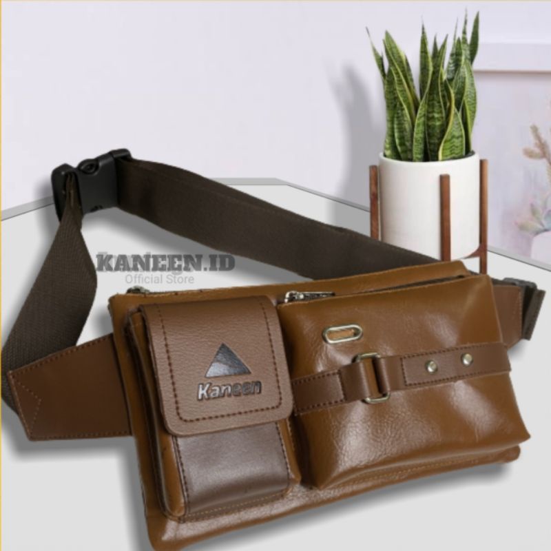 Tas Selempang Pria Waistbag Kulit Premium Kaneen