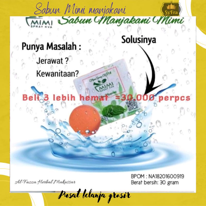 Sabun Manjakani Mimi Miss v herbal feminine wash sirih kewanitaan sabun perapat miss v obat keputihan kva bpom Mimi ajaib grosir murah Mimi manjakani Makassar original kva