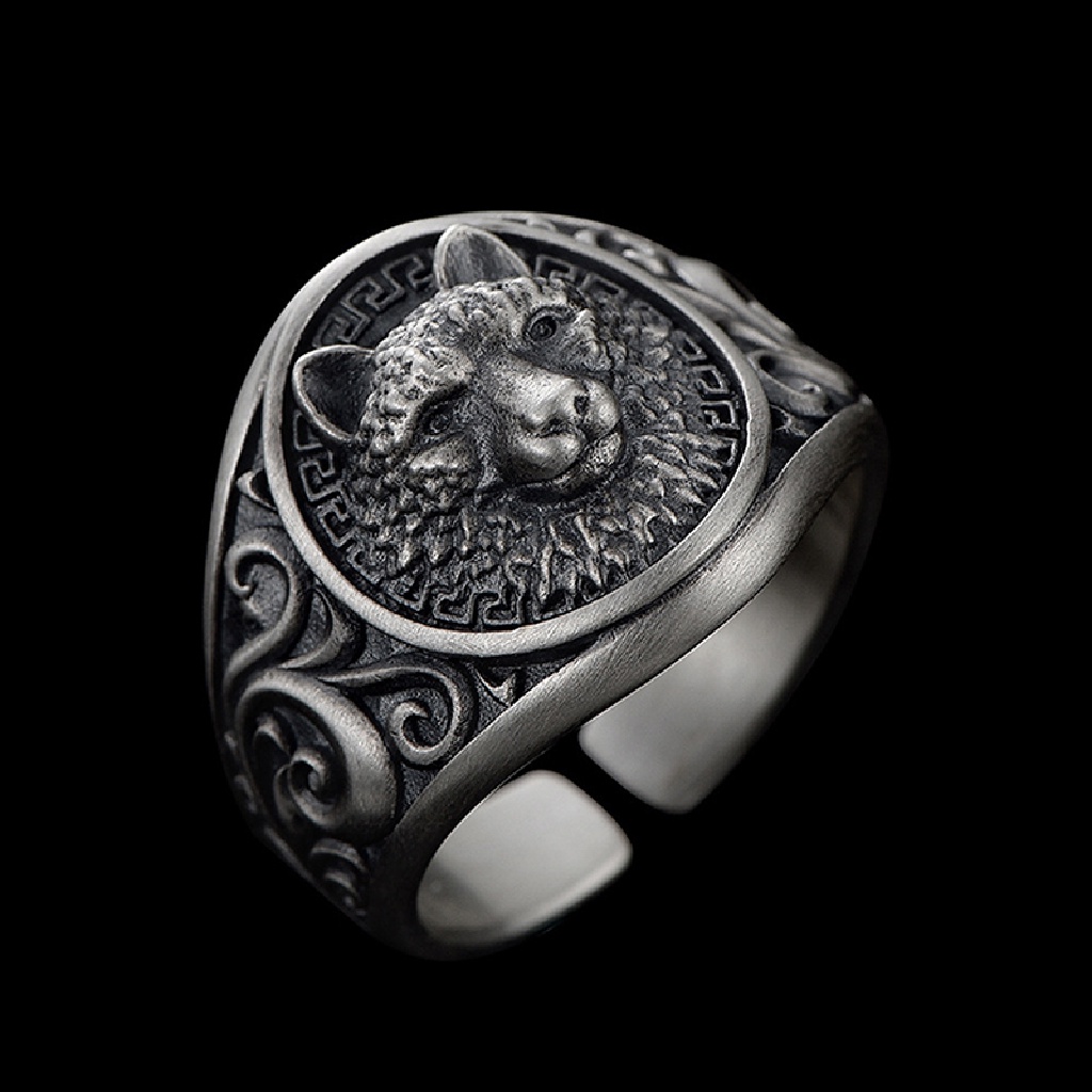 [AdornmentNo1] Retro Adjustable Punk Gothic Rings Fashion Serigala Kepala Cincin Pria Trendi Kepribadian Terbuka Cincin Untuk Wanita Pria Hip Hop Perhiasan [ID]