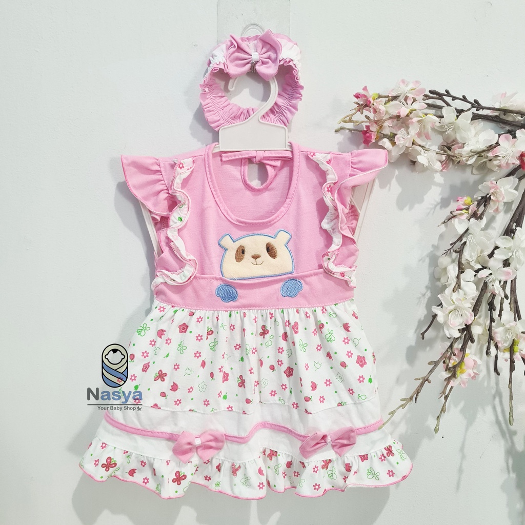 [P-055] Dress Bayi / Setelan Baju Bayi 0-6 Bulan Bahan Kaos PE - Planet Kids (Planet Kid)