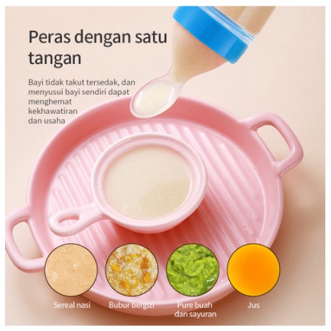 BELLASHOPJKT / BOTOL DOT SILICONE / SENDOK MAKAN BAYI / BOTOL SENDOK BAYI