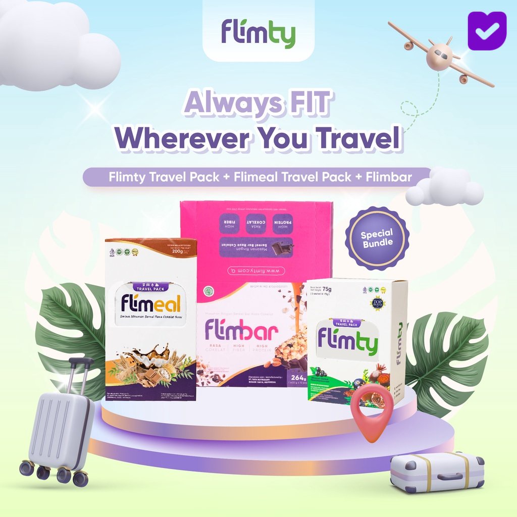 Paket Lengkap Flimty Travel Pack + Flimeal Travel Pack + Flimbar 1 box SURABAYA