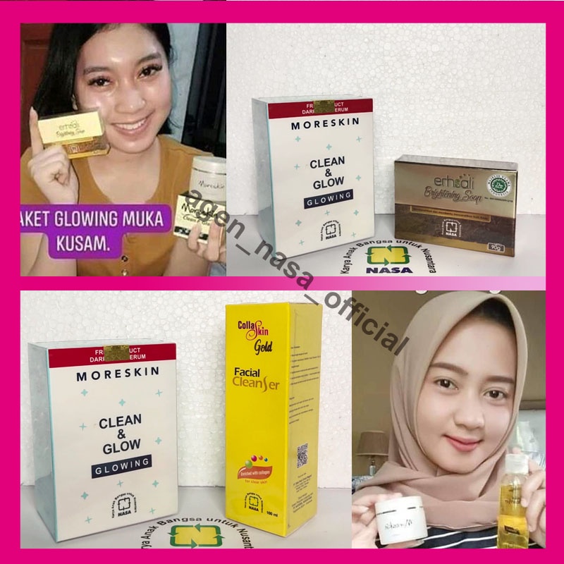 Paket Wajah Kinclong / Wajah Cerah dan Bersih / Wajah Glowing Produk Original Nasa